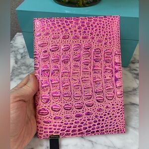 Brahmin Empower Pink Croc Embossed Leather Notebook - NWT
